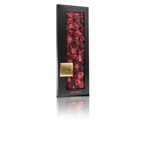 ChocoMe-Ciocolată neagră cu scorțișoare, petale de trandafir și vișine.  110g